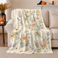 thumbnail image 1 of Wildflower Bouquets Autumn, Cozy Friendship Quote Scene, Warm Flannel Blanket for Living Room and Reading Nook, Art Lovers Thanksgiving Gift, Artistic Home Decor, 1 of 9