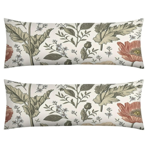 Wildflower Butterfly Body Pillow Cover 20x54 - Floral Bee Artwork Long Pillow Case with Zipper - Soft Breathable Maternity Pillowcase - Full Body Pillow Protector - Aesthetic Bed Pillow Cover