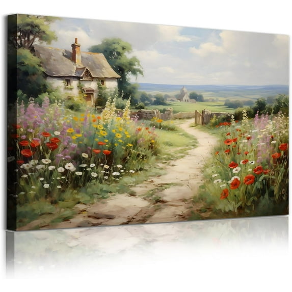 Wildflower Canvas Wall Art Colorful Floral Painting Wildflower Botanical Wall Art for Living Room Watercolor Floral Poster Colorful Botanical Artwork Wildflower Watercolor Prints