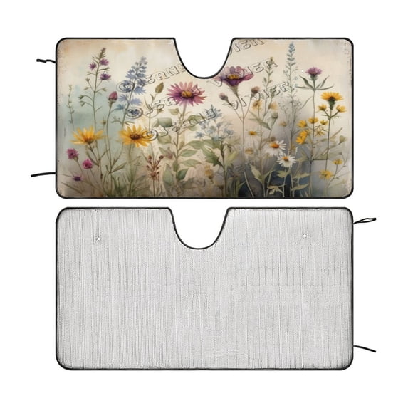 Wildflower Car Windshield Sun Shade Universal Fit Car Front Window for Trucks SUV Van Sunshade Visor Auto Vehicle Shield Reflector Blocking Screen Cover 51"x28"