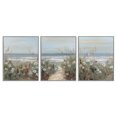 thumbnail image 1 of Stupell Industries Wildflower Coastline Landscape 3 Piece Gray Framed Giclee Art Set, design by Sally Swatland, 14 x 11, 1 of 8