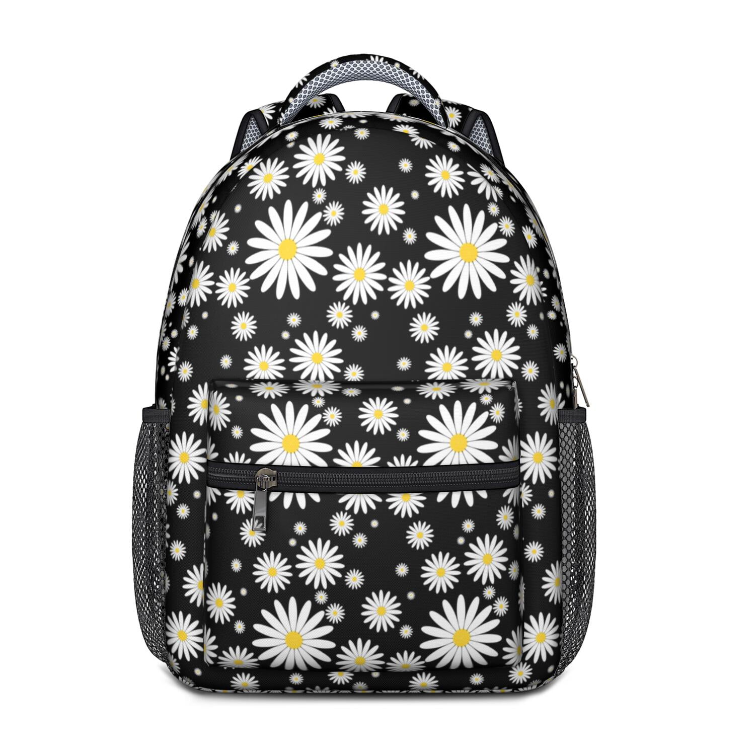 Wildflower Daisy Pattern Student Backpack - Lightweight & Stylish for Daily Commute