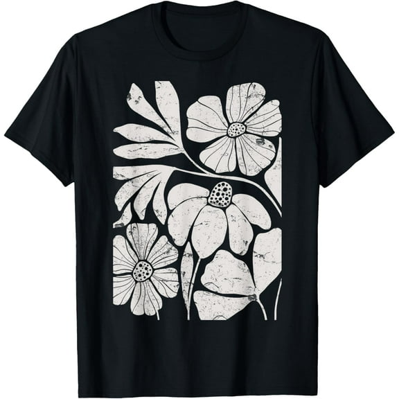 Wildflower & Daisy Vintage Boho Botanical Graphic T-Shirt