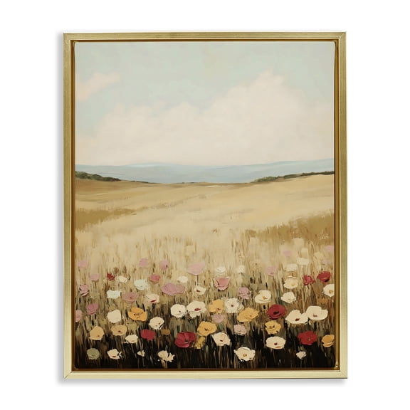 Stupell Industries Wildflower Dream Field Gold Framed Floater Canvas Wall Art, design by Franklyn Gregory