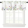 thumbnail image 1 of Wildflower Eucalyptus Green Leaves Valance | 54" x 18" Floral Botanica Curtains | Rod Pocket Short Panels | Elegant for Living Room, Bedroom, 1 of 1