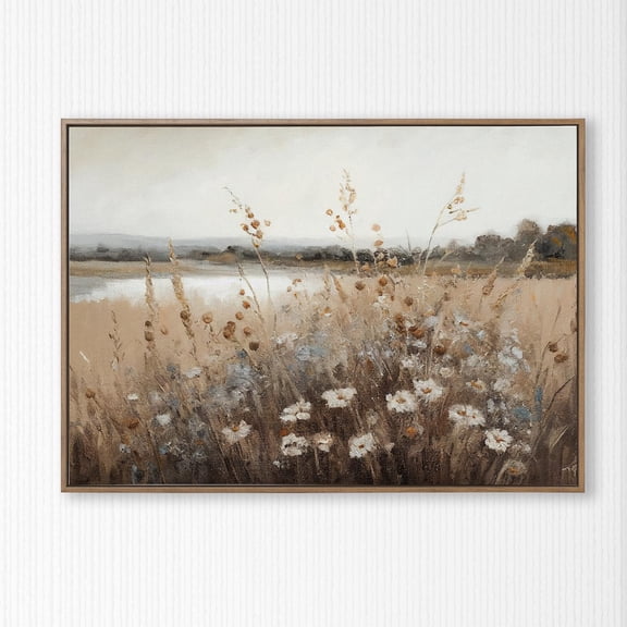 Wildflower Field Landscape Poster Field Landscape Print Canvas Painting Wall Art For Farmhouse Home Bedroom Decor Unframed