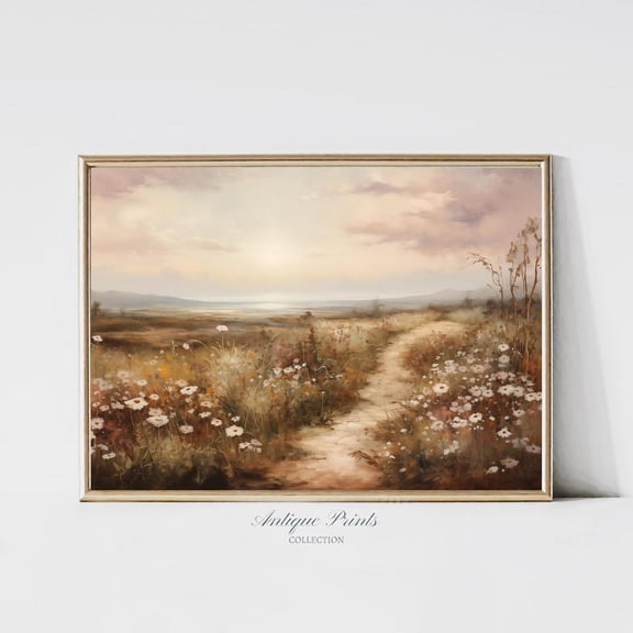 Wildflower Field Print, Autumn Rustic Landscape Wall Art, Fall Wildflower, Fall Farmhouse Decor, Unframed Paper Print