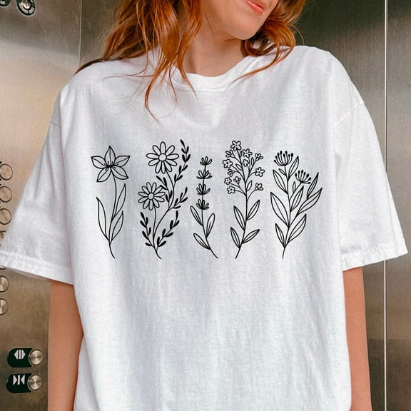 Wildflower Field Shirt, Boho Floral T-Shirt, Retro Nature Flower Tee, Garden Lover Gift, Aesthetic Spring Wildflowers Graphic Tee
