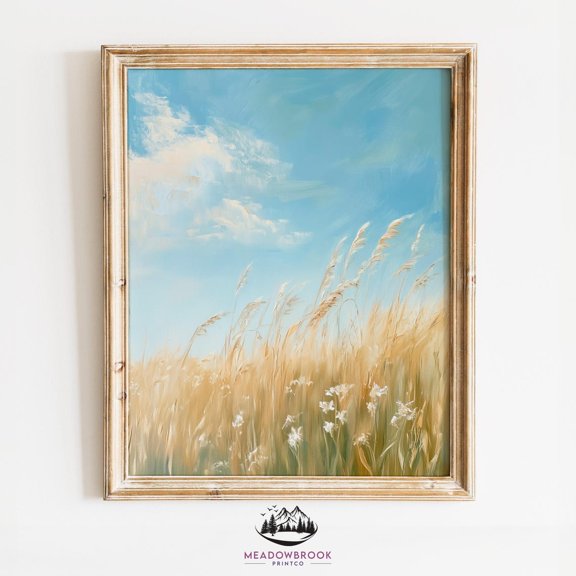 Wildflower Field Tall Grass Poster, Unframed Size 24x36