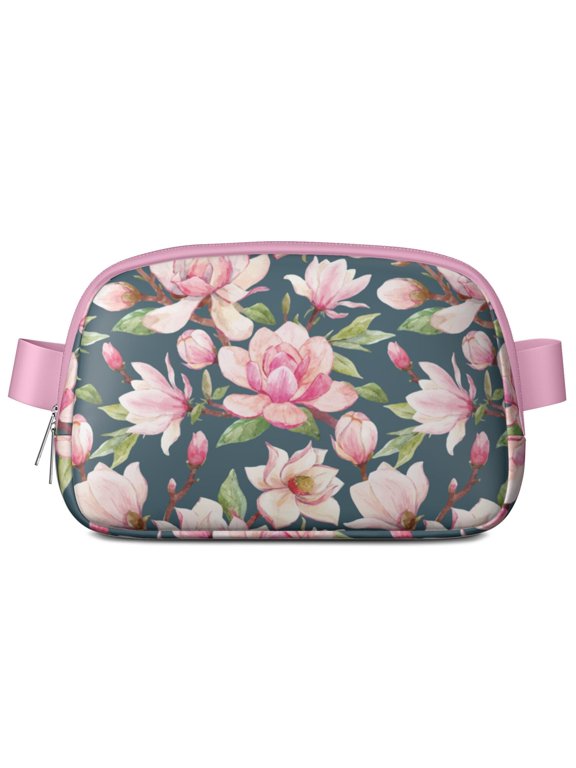 Wildflower Fields Waist Bag – Boho Fanny Pack with Romantic Garden Bloom, Hummingbird & Rustic Style