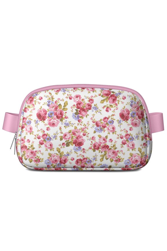 Wildflower Fields Waist Bag – Boho Fanny Pack with Romantic Garden Bloom, Hummingbird & Rustic Style