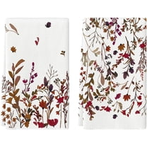 Wildflower Floral Spring Kitchen Towel Dish Towels, 16x24 Inch Farmhouse Summer Decoration Hand Towels Set of 2
