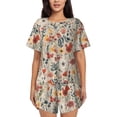 thumbnail image 1 of Wildflower Floral Womens Pajamas Short Set Soft Short Sleeve Sleepwear Button Down Pjs Set with Pockets S XXL Large, 1 of 5