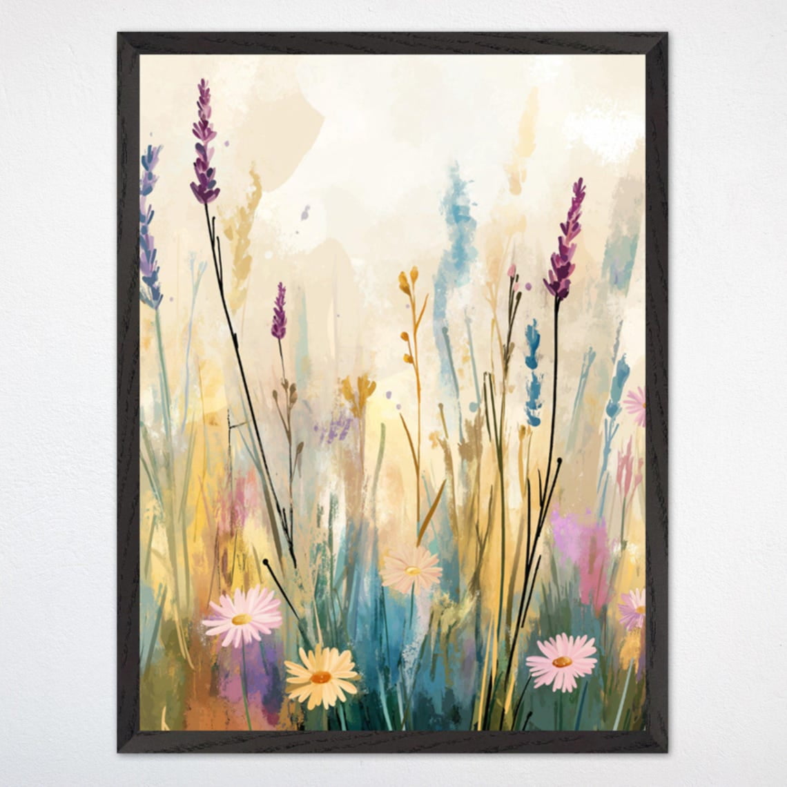 Wildflower Flower Field Nursery Wall Art, Whimsical Floral Poster ...