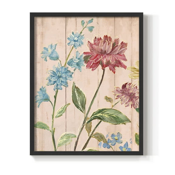 Wildflower Flutter I Framed Print - Solid Wood in Single Picture Frame Solid Wood 2 Framed Print