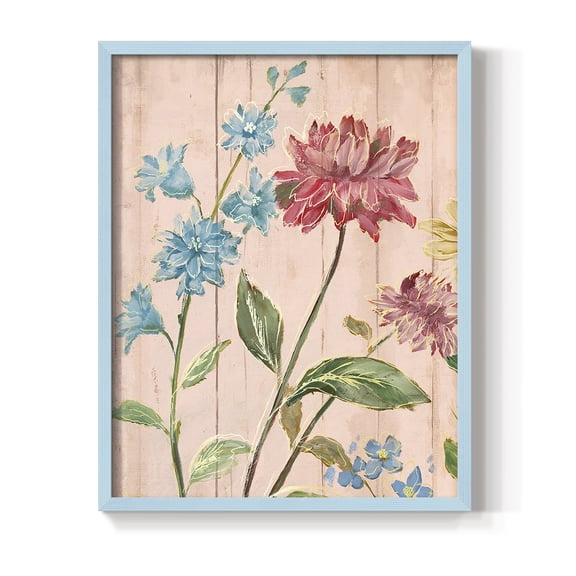Wildflower Flutter I Framed Print - Solid Wood in Single Picture Frame Solid Wood 2 Framed Print