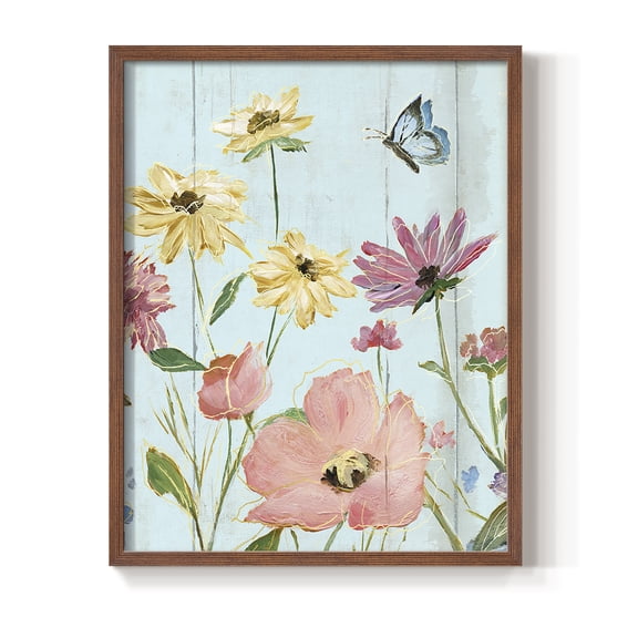 Wildflower Flutter II Framed Print - Solid Wood in Single Picture Frame Solid Wood 2 Framed Print
