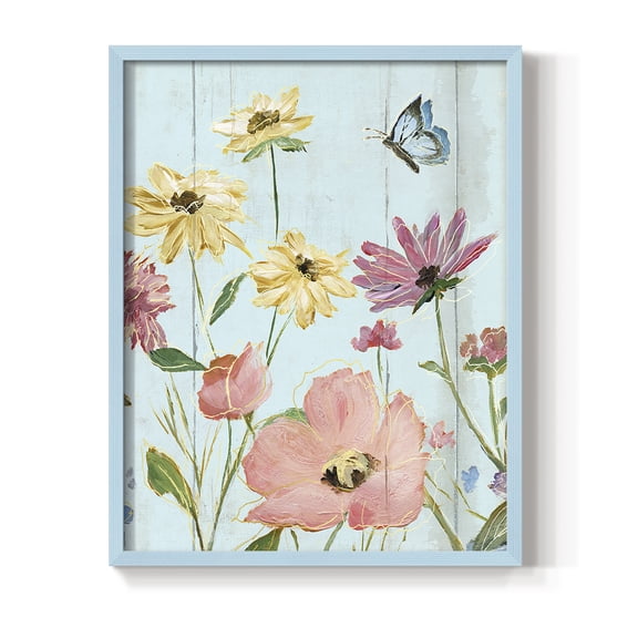 Wildflower Flutter II Framed Print - Solid Wood in Single Picture Frame Solid Wood 2 Framed Print