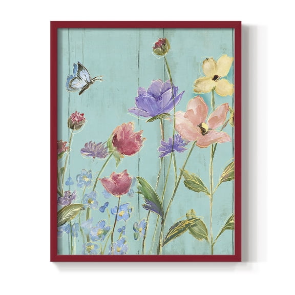 Wildflower Flutter III Framed Print - Solid Wood in Single Picture Frame Solid Wood 2 Framed Print