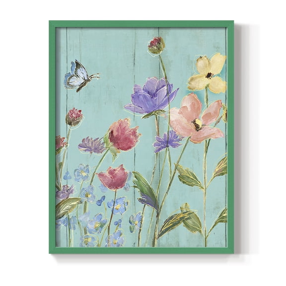 Wildflower Flutter III Framed Print - Solid Wood in Single Picture Frame Solid Wood 2 Framed Print
