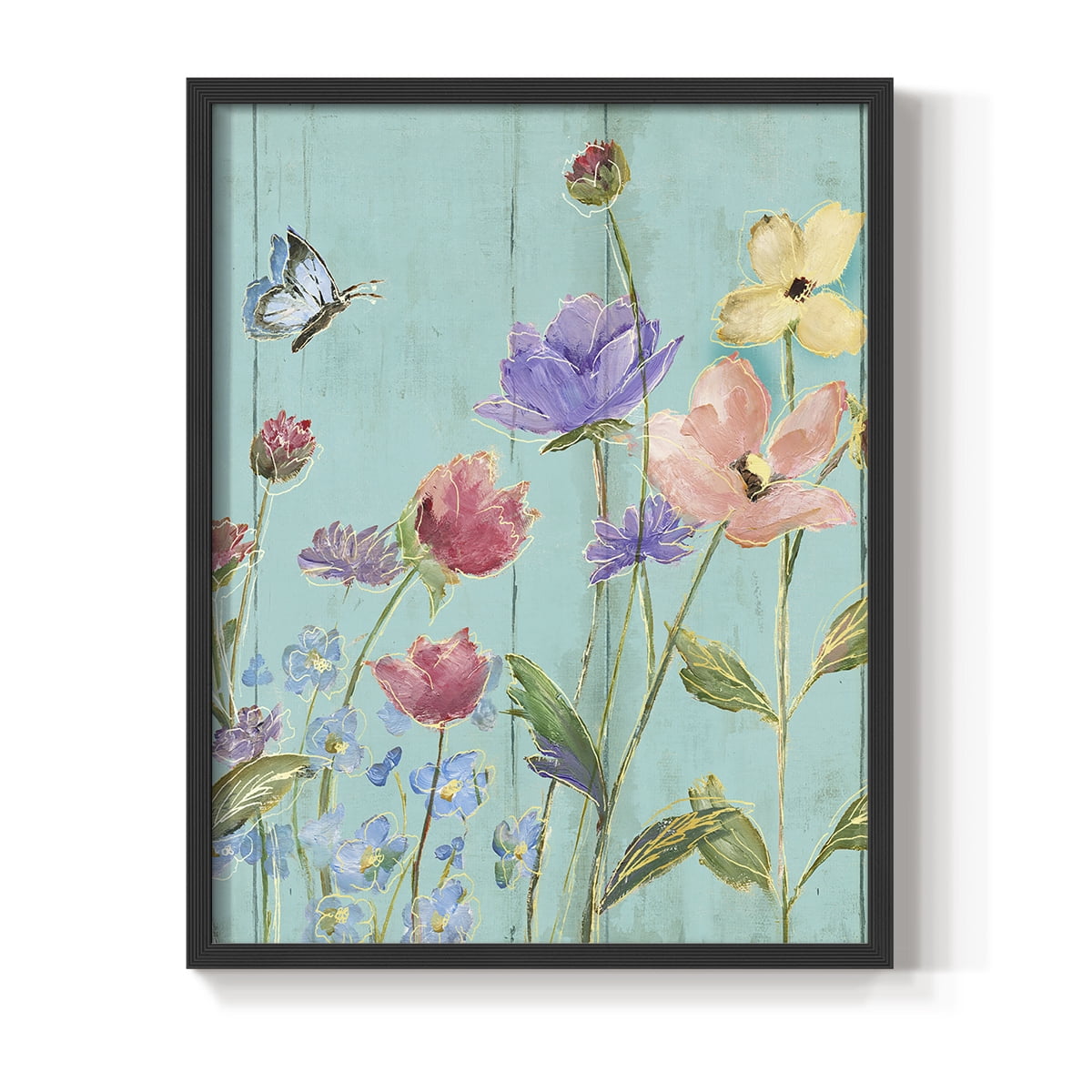 Wildflower Flutter III Framed Print - Solid Wood in Single Picture Frame Solid Wood 2 Framed Print
