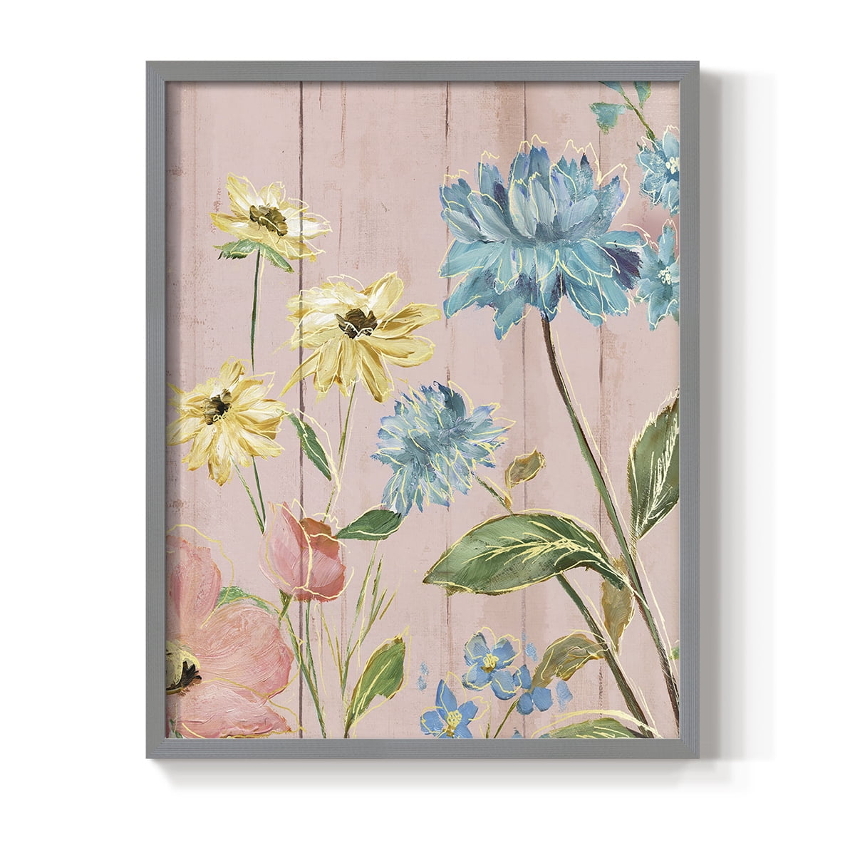 Wildflower Flutter IV Framed Print - Solid Wood in Single Picture Frame Solid Wood 2 Framed Print