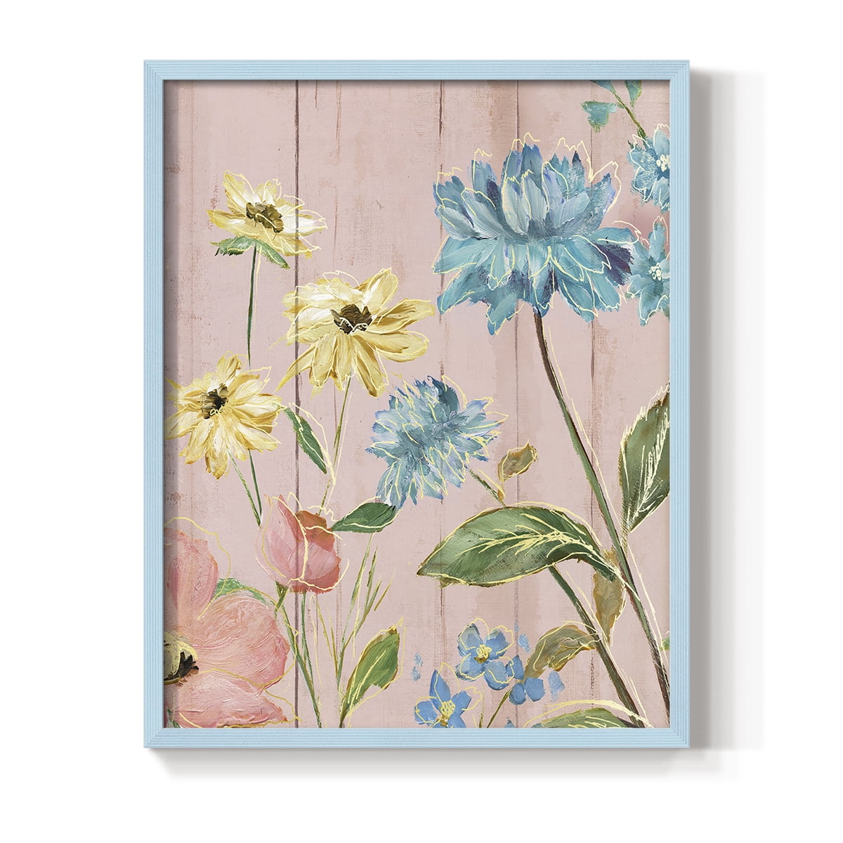 Wildflower Flutter IV Framed Print - Solid Wood in Single Picture Frame Solid Wood 2 Framed Print