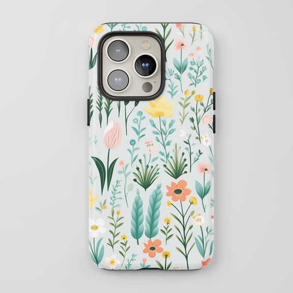 Wildflower For All iPhone Series Protective Phone Case Pastel Watercolor Multicolor