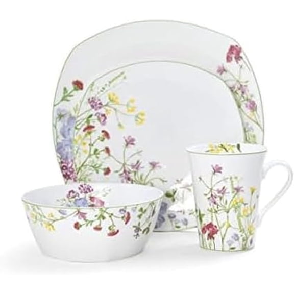 Wildflower Garden 16-Piece Dinnerware Set, Service For 4