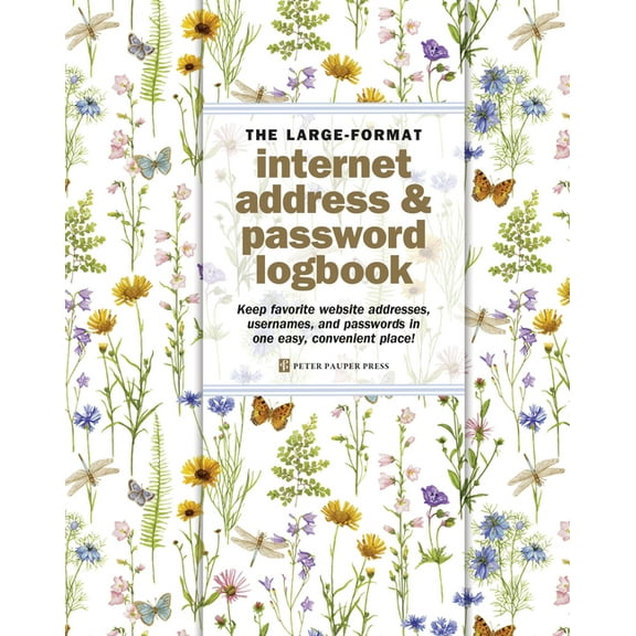 Wildflower Garden Large Internet Address & Password Logbook, (Hardcover)