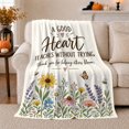 thumbnail image 1 of Wildflower Garden Teaching Heart Thank You, Cozy Typography Art Scene, Warm Flannel Blanket for Living Room and Reading Nook, Art Lovers Thank You Gift, Artistic Home Decor, 1 of 9
