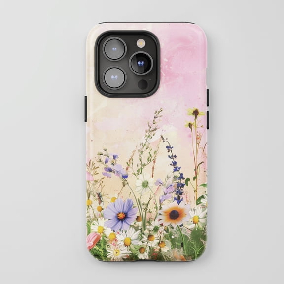 Wildflower Garden iPhone Case For All iPhone Series Tough Phone Case Watercolor Floral