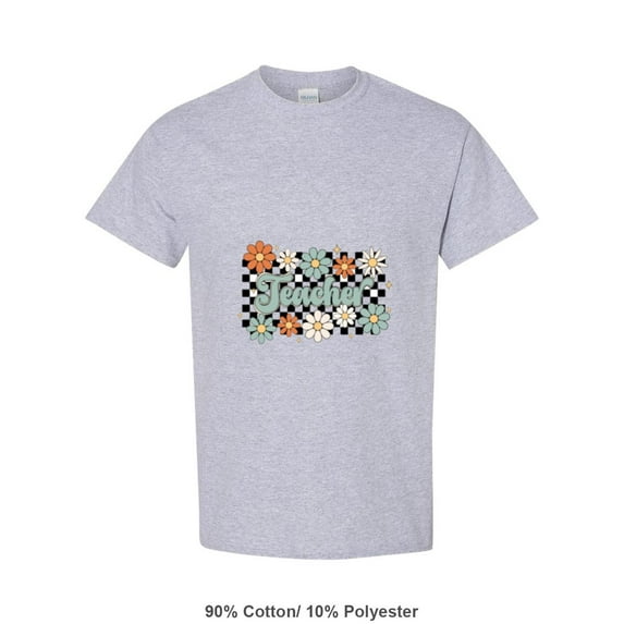 Wildflower Gift For A Preppy Teacher Life A Retro Groovy Floral Unisex T-Shirt, up to size 5XL