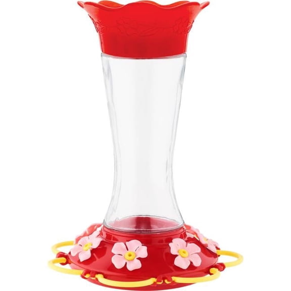 Wildflower Glass Hummingbird Feeder - Clear - Case of 4 - 20 oz Capacity