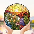 thumbnail image 1 of Wildflower Glass Suncatcher v5, Nature Lover Window Art, Floral Home Decor, 6.3 in, 1 of 3