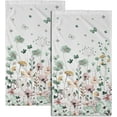 thumbnail image 1 of Wildflower Hand Towel Set of 2, Spring Floral Botanical Plant Leaves Pink Green  Decorative Soft Highly Absorbent Bath Face Towels for Home Hotel Gym Spa Bathroom, 1 of 16