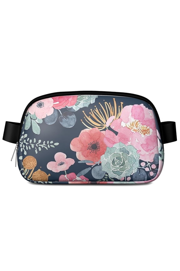 Wildflower & Hummingbird Fanny Pack – Vintage Floral Waist Bag with Botanical Country Garden Flair