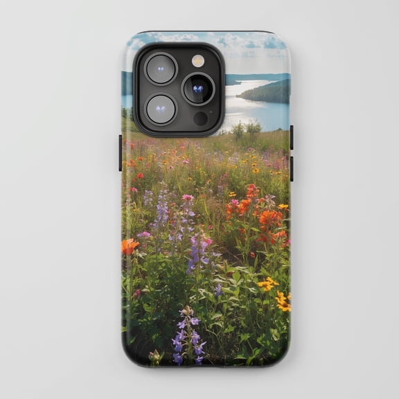 Wildflower Landscape for All iPhone Series Tough Phone Case Floral Nature