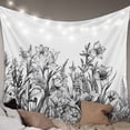 thumbnail image 1 of Wildflower Leaf Large Tapestry for Bedroom Wall Hanging Tapestry,Grey Floral Botanical White Watercolor Ceiling Backdrop Tapestries Poster Blanket Wall Decor for Teens Room Living Room 100" x 59", 1 of 8