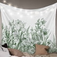 thumbnail image 1 of Wildflower Leaf Tapestry for Bedroom Wall Hanging Tapestry, Green Floral Botanical White Watercolor Ceiling Backdrop Tapestries Poster Blanket Wall Decor for Teens Room Living Room Dorm 59" x 90", 1 of 8
