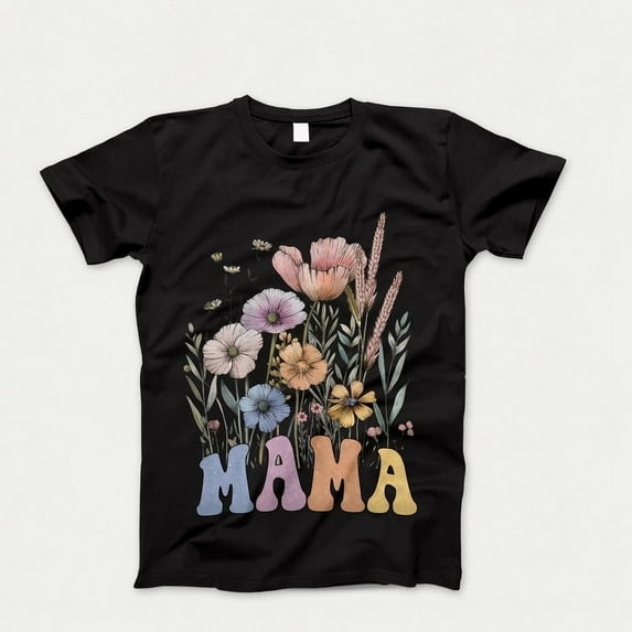 Wildflower Mama T-Shirt, Floral Boho Mother Shirt, Gift for Mom Grandma, Mother's Day Tee , Mother's Day Gift