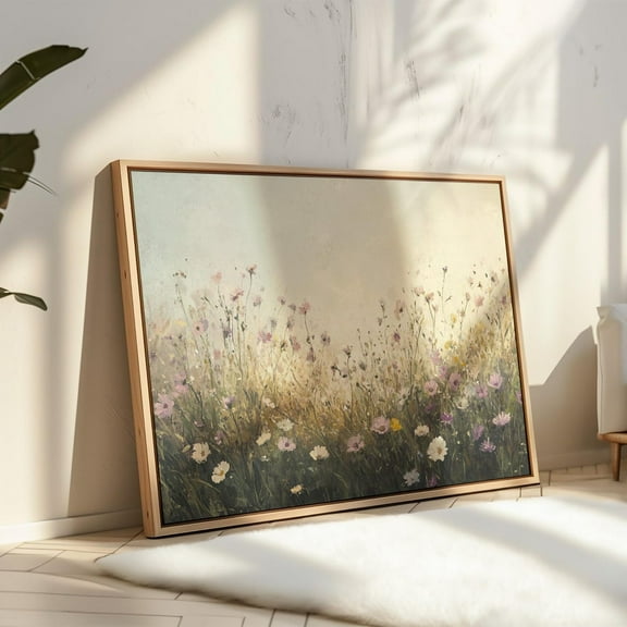 Wildflower Meadow Art, Cottagecore Floral Print, Vintage Botanical Wall Decor, Soft Pastel Nature Painting, Rustic Home Aesthetic Wall Art, Modern Wall Decor, 12x18 UNFRAMED