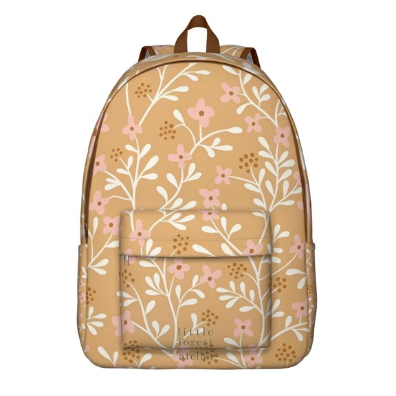 Wildflower Meadow Backpack - Waterproof Rustic School Bag with Colorful Botanical Blooms & Butterfly Design