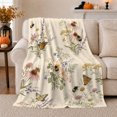 thumbnail image 1 of Wildflower Meadow Botanical Illustration Bumblebees, Cozy Friendship Quote Scene, Warm Flannel Blanket for Living Room and Reading Nook, Art Lovers Friendship Gift, Artistic Home Decor, 1 of 9