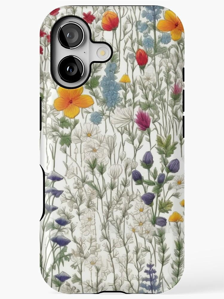 Wildflower Meadow Botanical Tough Case for Apple iPhone, Polycarbonate ...
