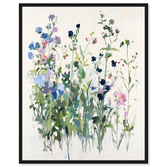 Wildflower Meadow Canvas Print Floral Art by Art Remedy, Black Frame, 36 x 45