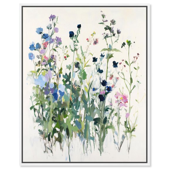 Wildflower Meadow Canvas Print Floral Art by Art Remedy, White Frame, 30 x 36