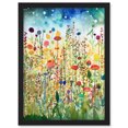 thumbnail image 1 of Wildflower Meadow Folk Art Artwork Framed Wall Art Print A4, 1 of 4