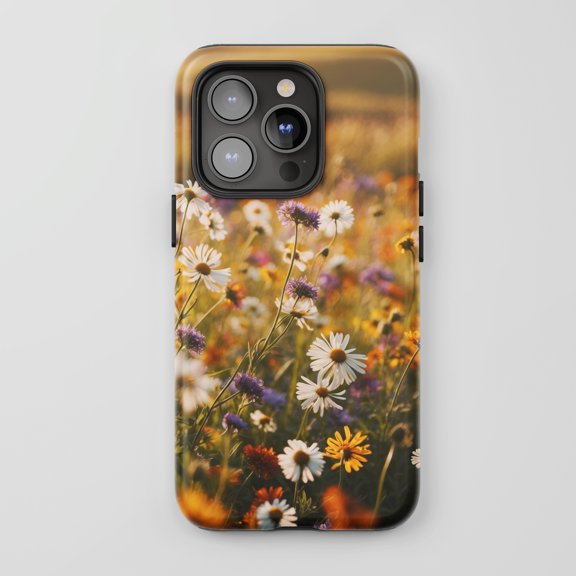 Wildflower Meadow For All iPhone Series Tough Phone Case Nature Floral Sunset