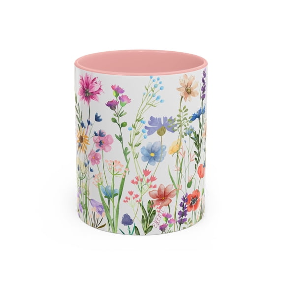 Wildflower Mug, Pressed Flower Cottagecore Mug, Vintage Botanical Garden